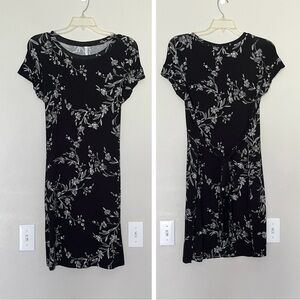 Popyoung Black and White Floral Tie Back Dress - Size XL